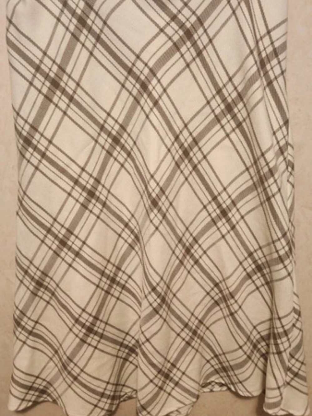 Brown Plaid Midi Skirt Size 16
